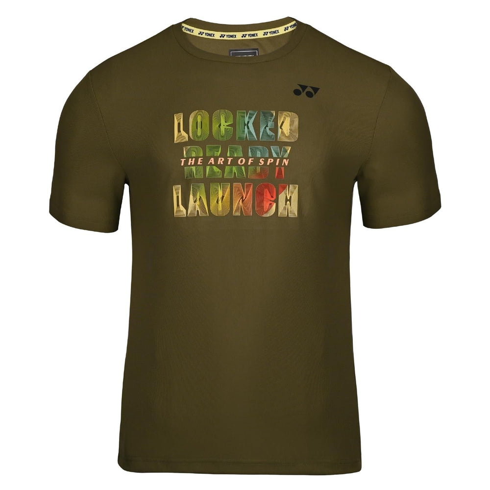 Yonex RM S092-2676-CC7-23 Men's Round Neck T-Shirt – TruBreeze, Fast-Dry, Moisture Wicking, Lightweight Honeycomb Polyester, Sports & Training Wear
