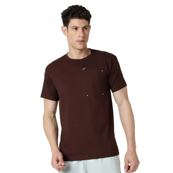 ASICS Chest Pocket SS Top for Men | Round Neck Sports T-Shirt with Pocket