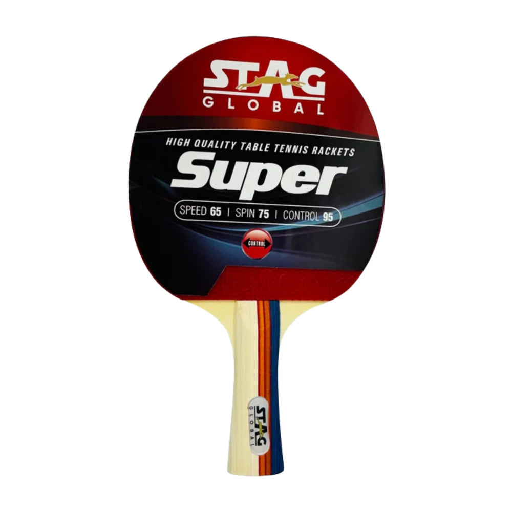 Stag Super Table Tennis Racquet – Red/Black | High-Performance Paddle for Spin, Speed & Control