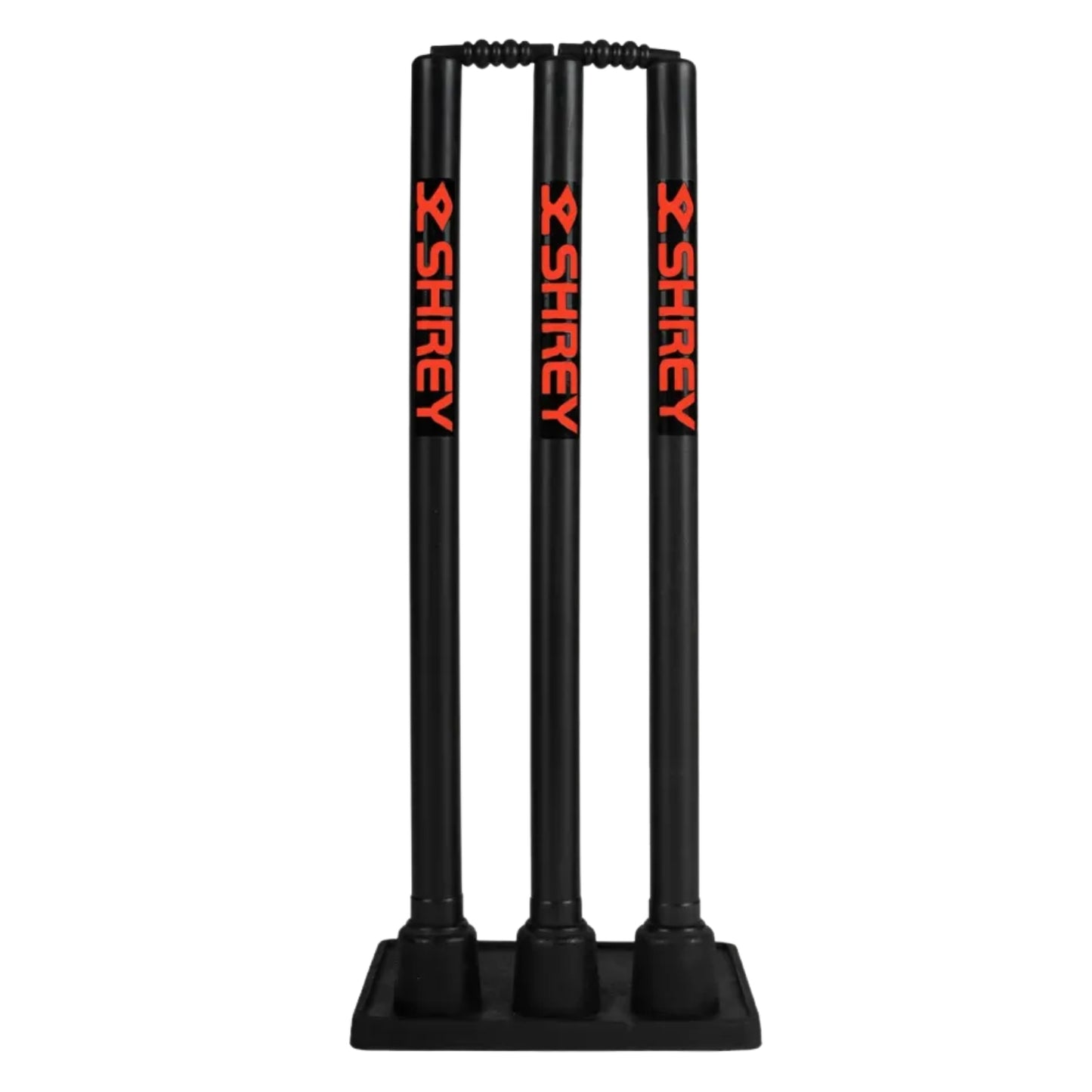 Shrey Rubber Base Cricket Stump Set (Pack of 3 Stumps, 1 Base & 2 Balls) | Portable Training Set with Stable Rubber Base - Best Price online Prokicksports.com
