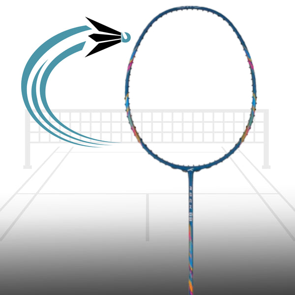 HUNDRED (2S101-4) Rock 88 Strung Badminton Racquet – Navy Blue (4U, 82g, G6) | Head-Heavy Power with Carbon Fibre Frame & Flexible Shaft