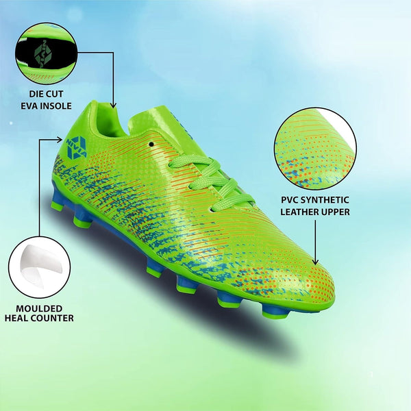 NIVIA Encounter 9.0 Kids Football Shoes – Synthetic Upper, Rubber Stud Sole, EVA Insole | Lightweight Comfort, Grip & Stability for Young Players