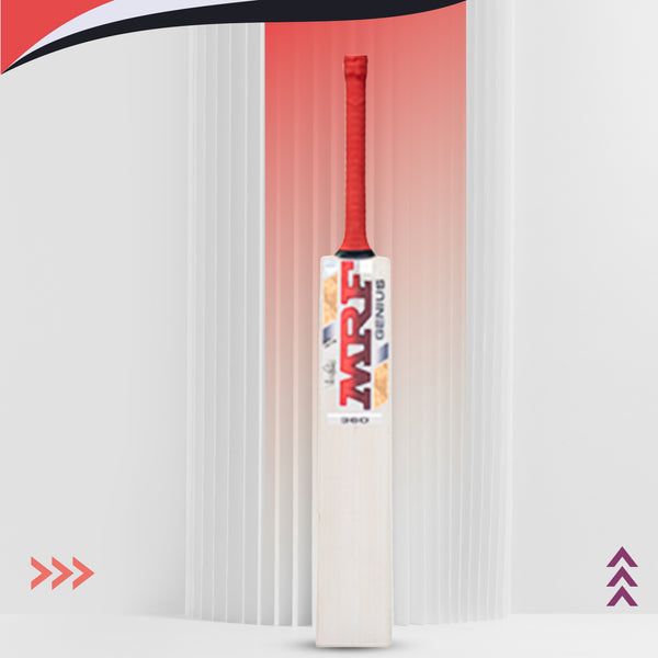 MRF Genius 360 English Willow Cricket Bat, Short Handle | Grade 1 Premium Willow with Thick Edges & 360° Stroke Play Performance