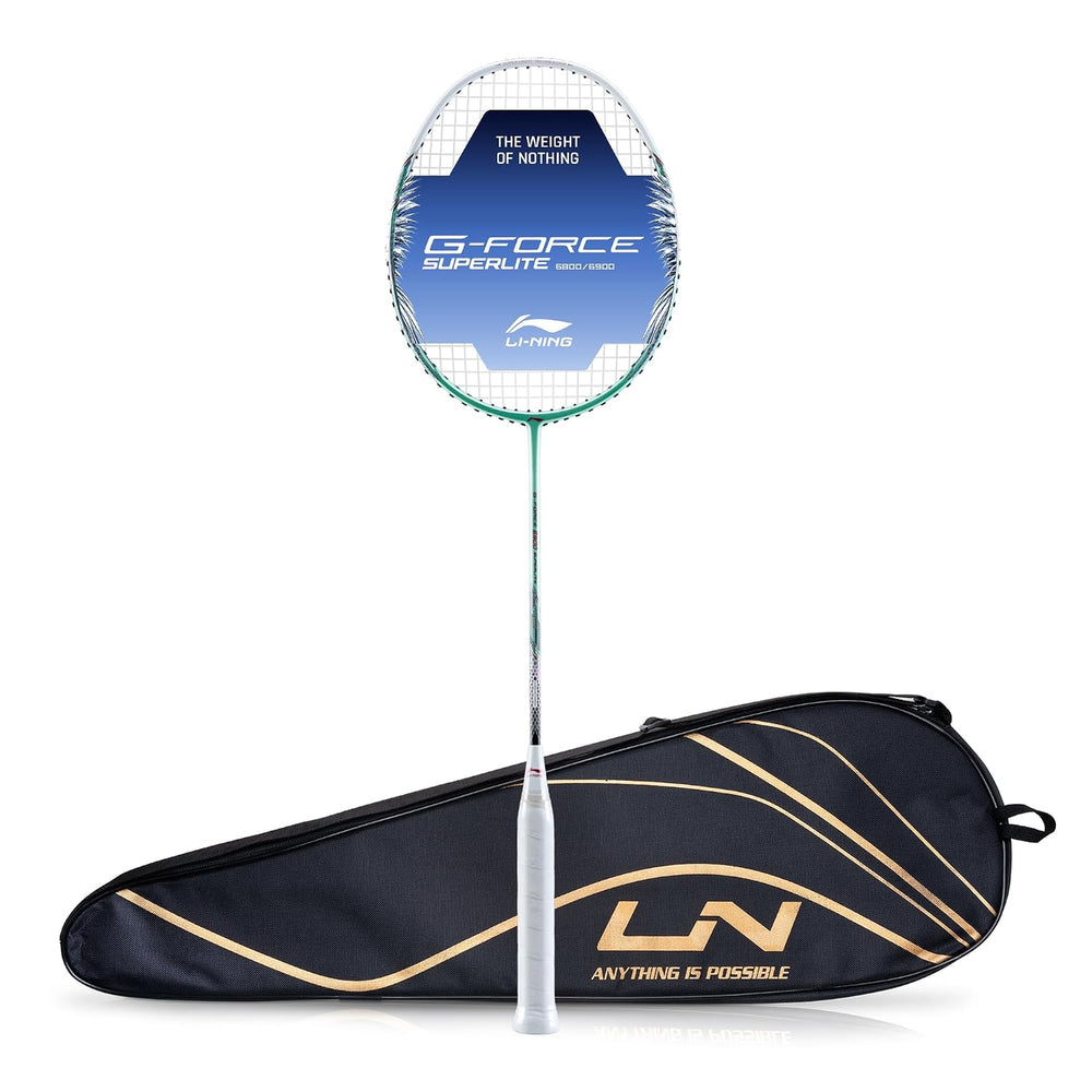 Li-Ning G-Force 6900 Superlite Unstrung Badminton Racquet, 5U G6 | Ultralite Carbon Technology | Fast Swing