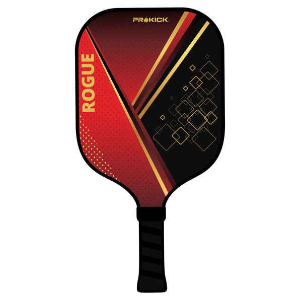 Prokick Rogue Pickle Ball Racquet – Premium Lightweight Paddle for Power & Control | Durable Carbon Fiber Face | Red/Black/Yellow Design | Pro Performance Gear