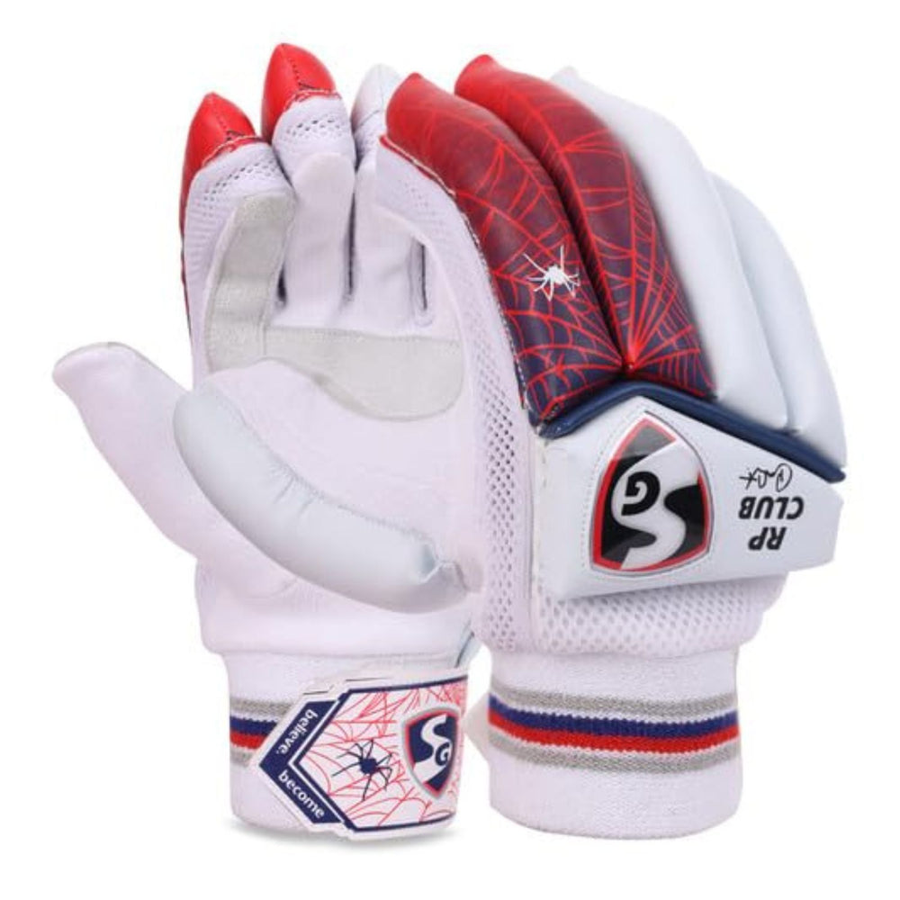 SG RP Club Batting Gloves (Left Hand) | Premium PU Leather Palms | Reinforced Finger Protection | Breathable Mesh Back