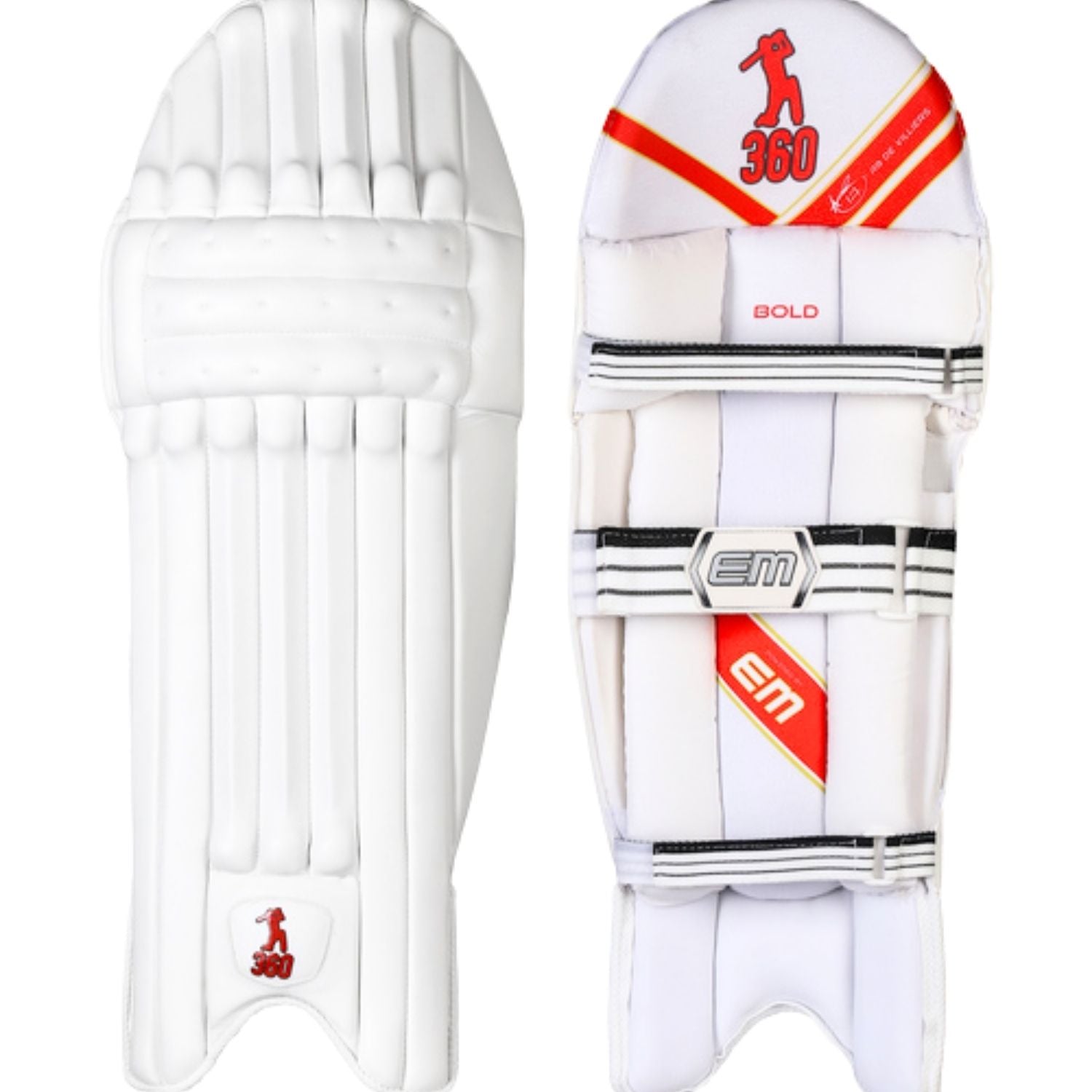 EM 360 Bold Right Hand Cricket Batting Legguard – 360 Bold Pads with Hi‑Density Protection & Knee Socket for Right‑Hand Batsmen - Best Price online Prokicksports.com