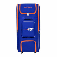 DSC Quadra Duffle Cricket Kit Bag with Wheelie – Royal Blue/Orange, Large Capacity Wheelie Duffle Cricket Gear Bag with Durable Fabric - Best Price online Prokicksports.com