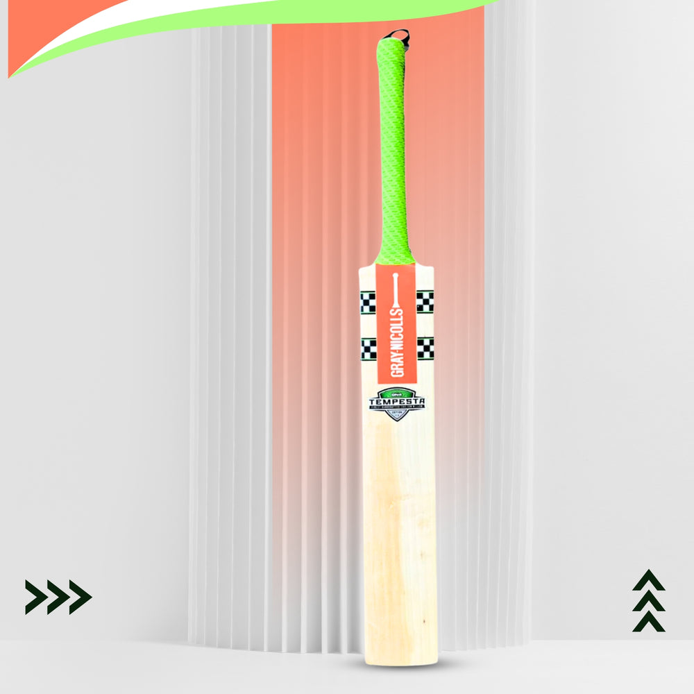 Gray Nicolls GN4 Tempesta English Willow Cricket Bat - SH | Premium Grade Willow with Thick Edges, Mid Sweet Spot & Professional Performance