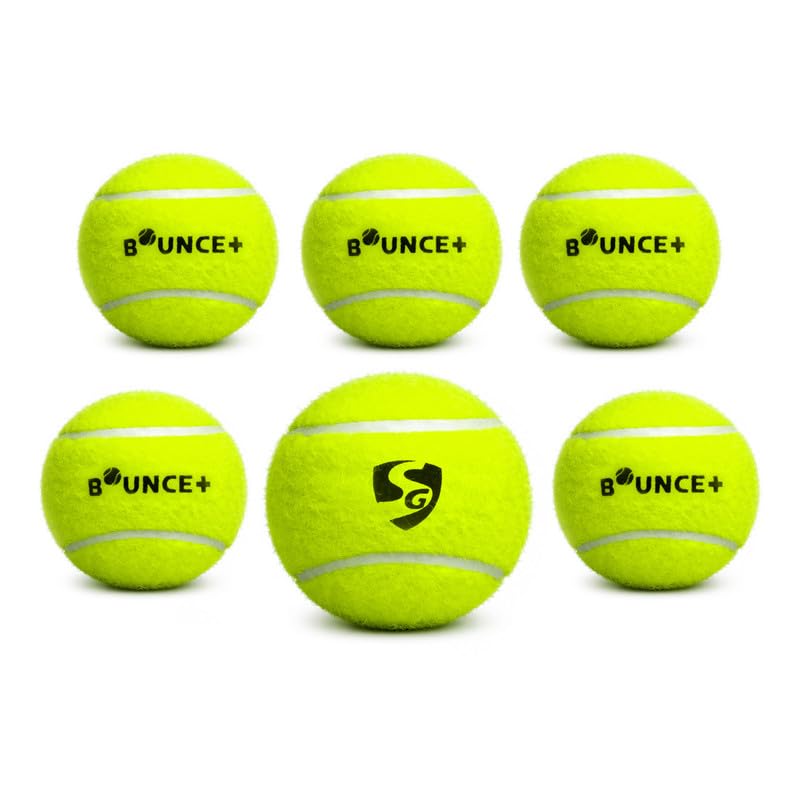 SG Bounce Plus Lightweight Tennis Cricket Ball | Premium Wool Felt | Natural Rubber Core | Consistent Bounce