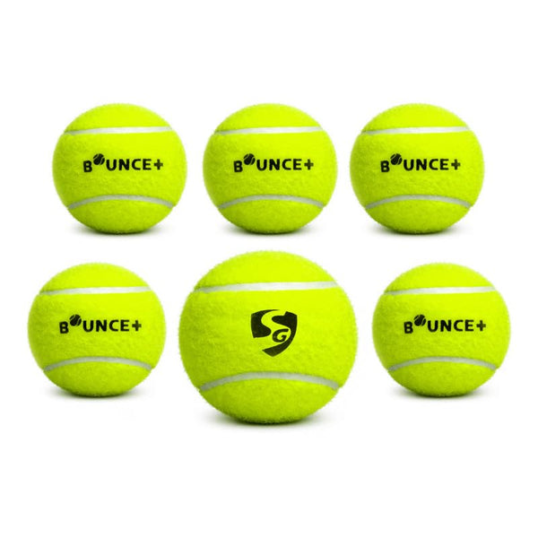 SG Bounce Plus Lightweight Tennis Cricket Ball | Premium Wool Felt | Natural Rubber Core | Consistent Bounce