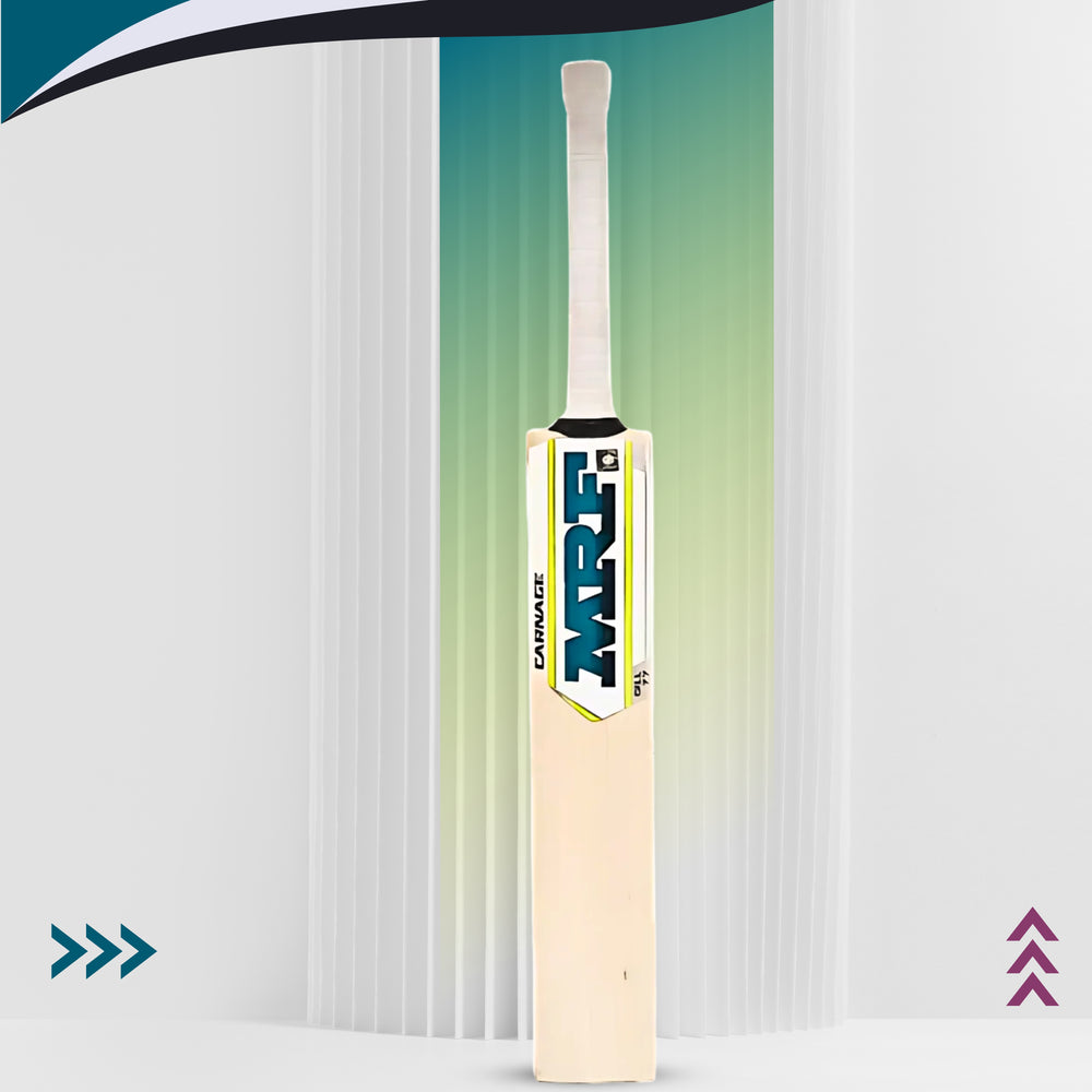 MRF Carnage English Willow Cricket Bat, Harrow | Premium Grade Willow with Thick Edges & Mid-Low Sweet Spot Power