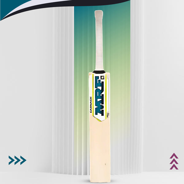 MRF Carnage English Willow Cricket Bat, Harrow | Premium Grade Willow with Thick Edges & Mid-Low Sweet Spot Power