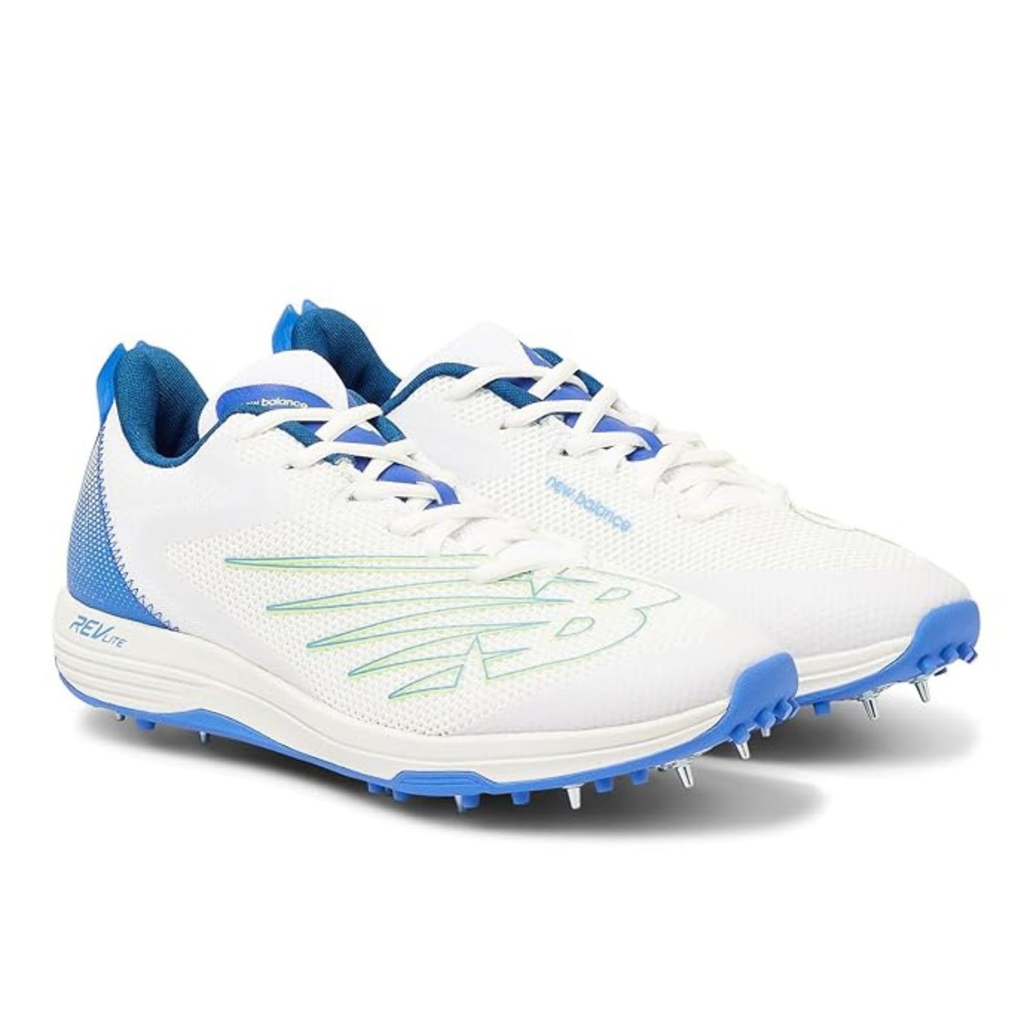 New Balance CK10R5 Metal Spike Cricket Shoes | 11 Removable Spikes | Lightweight Midsole | Breathable Upper - White - Best Price online Prokicksports.com