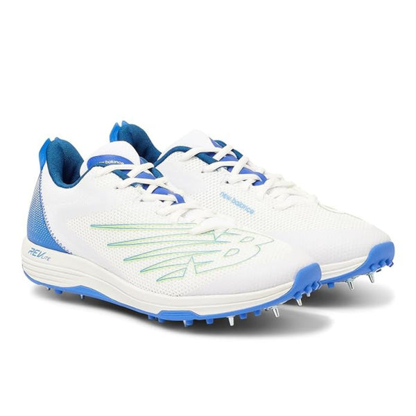New Balance CK10R5 Metal Spike Cricket Shoes | 11 Removable Spikes | Lightweight Midsole | Breathable Upper - White