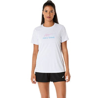 ASICS Women Court Tennis Graphic Tee | Lightweight Breathable Polyester T-Shirt with Moisture-Wicking Comfort & Tennis-Inspired Graphic Design - Best Price online Prokicksports.com