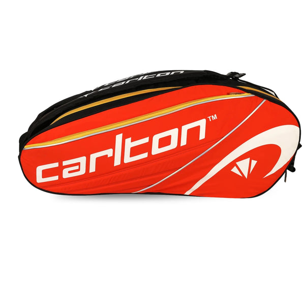 Carlton Airblade 2 Compartment Racquet Kit Bag, Orange/Black | Spacious Dual Storage Bag for Badminton Players