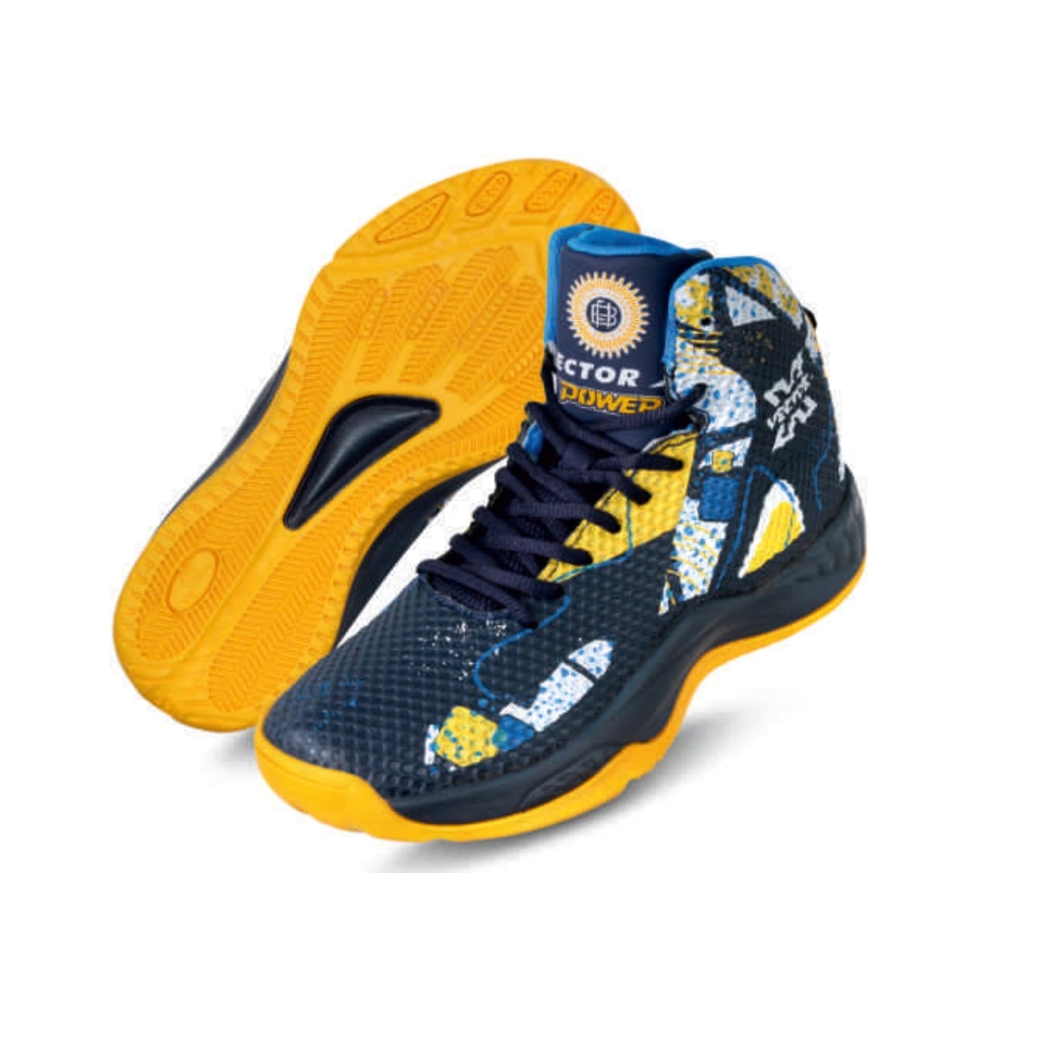 Vector X BB-Power Basketball Shoes – High-Top Court Shoes with Ankle Support, Durable Rubber Grip Sole & Cushioned Comfort for Indoor and Outdoor Play, Navy - Best Price online Prokicksports.com
