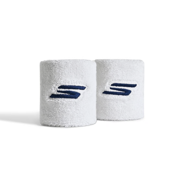 Skechers Performance Wrist Band (Pack of 1 Pair) | High-Absorbency Cotton Blend | Elasticated Sweatband for Gym, Tennis & Running