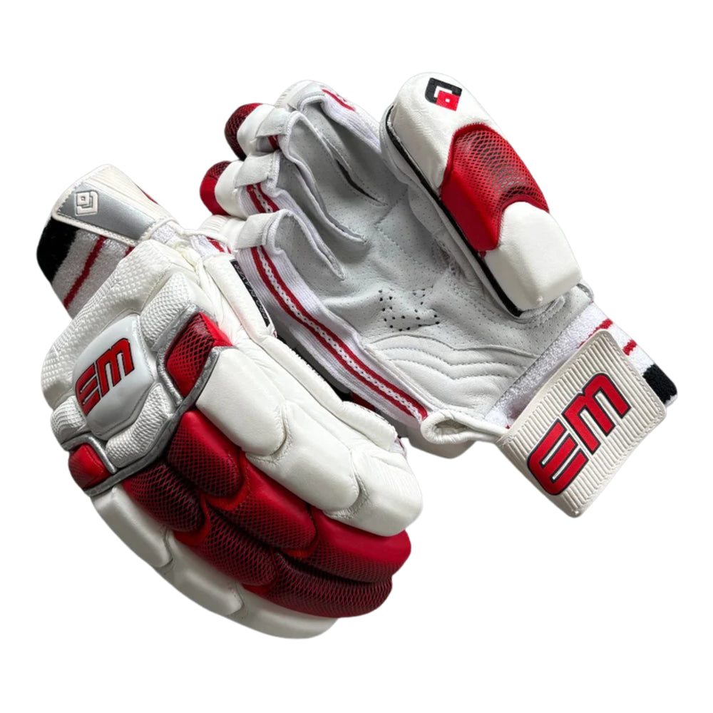 EM Pro Players Right Hand Batting Gloves – Men’s  | Pro-Level Protection with Premium Leather Palm & Multi-Flex Design