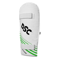 DSC Attitude Elbow Guard – Youth, Green/White, Cotton Fabric with Foam & Fiber Protection, Towel Backing - Best Price online Prokicksports.com