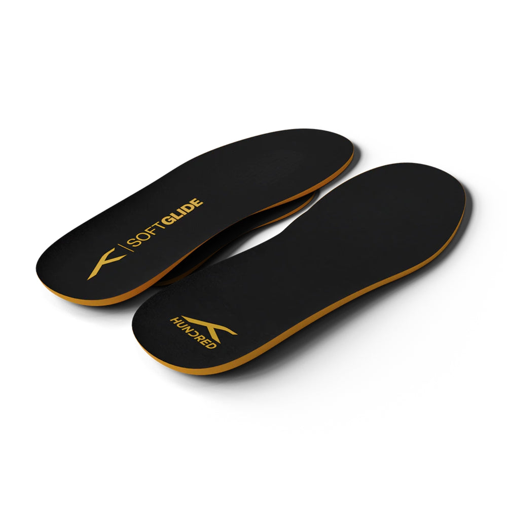 HUNDRED Soft Glide Insoles, Black/Yellow | Ultra-Soft Cushioned Insole with Anti-Slip Grip & All-Day Comfort