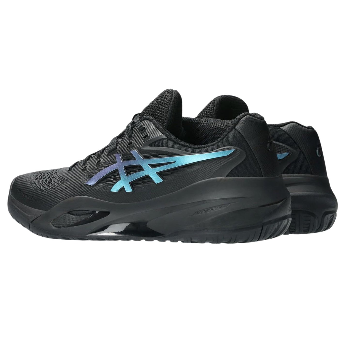 Asics Gel-resolution X Night Energy Men’s Tennis Shoes  – Black/prism Blue | Dynalacing™ Technology, Dynawall™ Stability