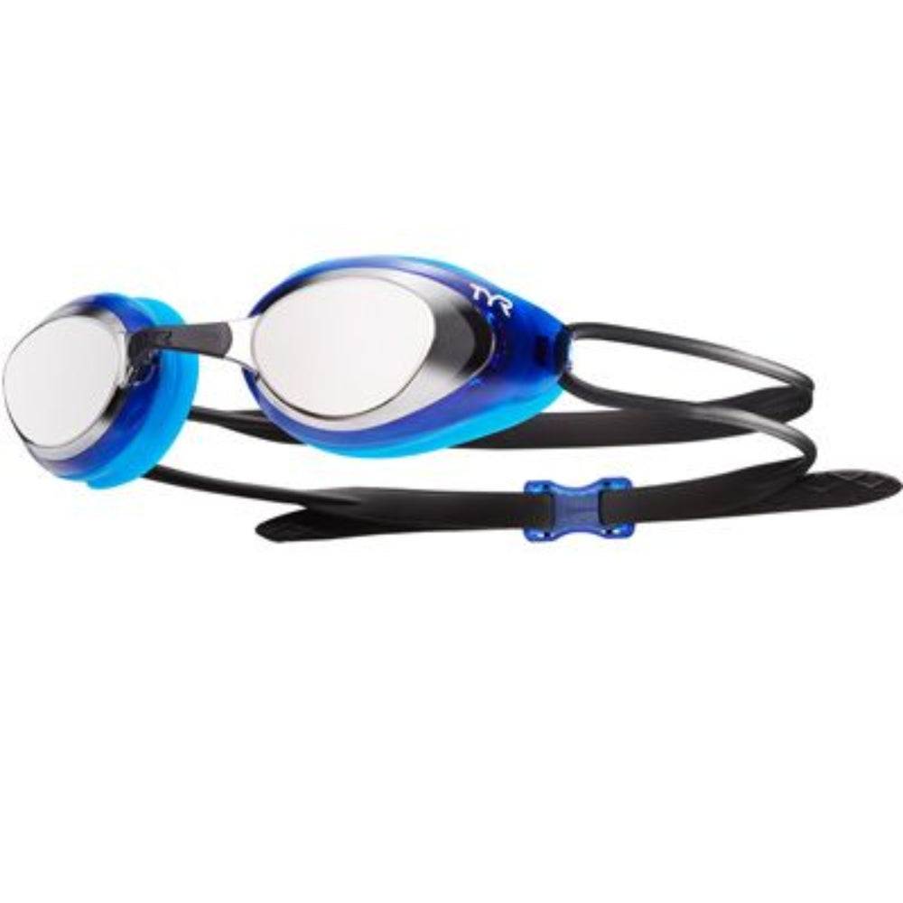 TYR Black Hawk Racing Mirrored Swimming Goggles | Low-Profile Racing Goggles with UV Protection & Custom Fit