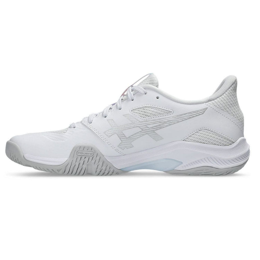 ASICS BLADE FF 2 Unisex Badminton Shoes – White/Pure Silver, Lightweight Indoor Court Shoes with FlyteFoam Cushioning & Non-Marking Outsole