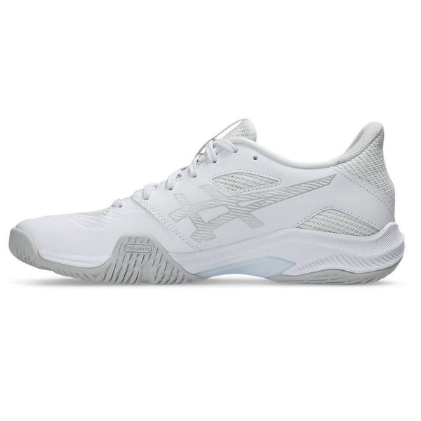 ASICS BLADE FF 2 Unisex Badminton Shoes – White/Pure Silver, Lightweight Indoor Court Shoes with FlyteFoam Cushioning & Non-Marking Outsole
