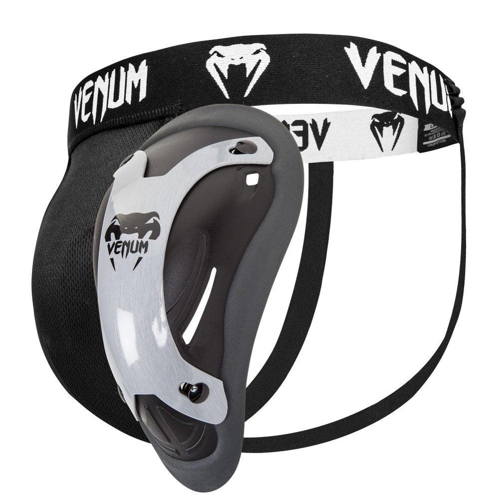 Venum Competitor Groin Guard – Black/Ice | Boxing & MMA Protective Cup | Adult Medium