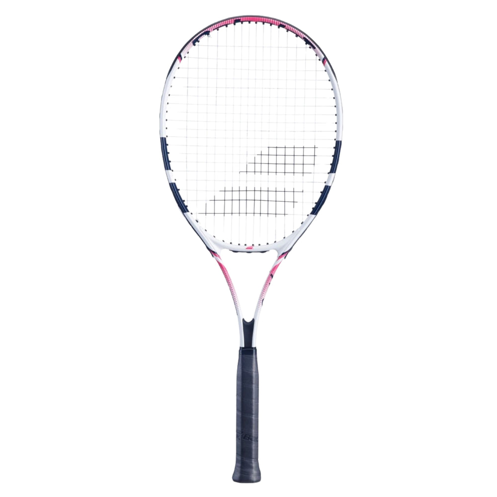 Babolat Feather Strung Tennis Racquet (Grip 2: 4 1/8) - 260g, White/Pink/Blue – Lightweight Control & Power (16x19) - Best Price online Prokicksports.com