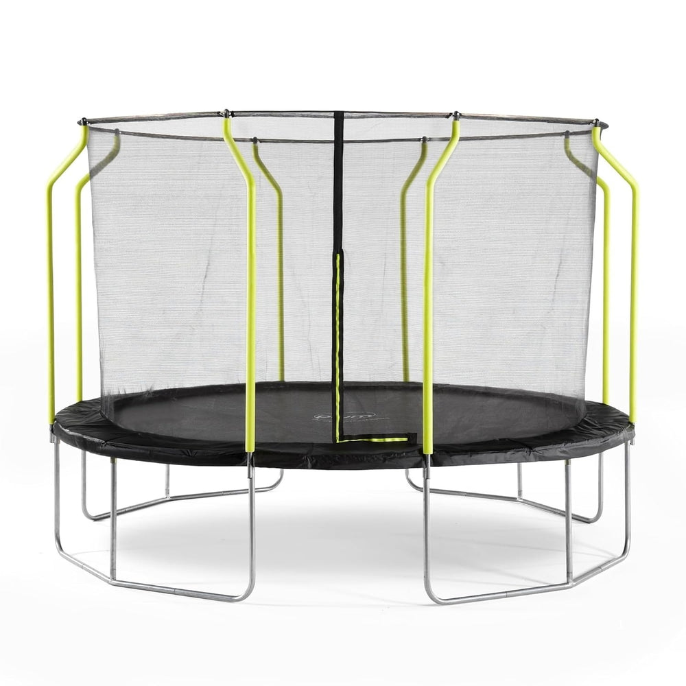 Plum Wave Springsafe Trampoline & Enclosure 12ft | Large Outdoor Family Trampoline with Safety Net & Padded Springs | Black/Green – Model 30248