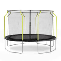 Plum Wave Springsafe Trampoline & Enclosure 14ft | Extra Large Outdoor Family Trampoline with Safety Net & Padded Springs | Black/Green – Model 30249 - Best Price online Prokicksports.com