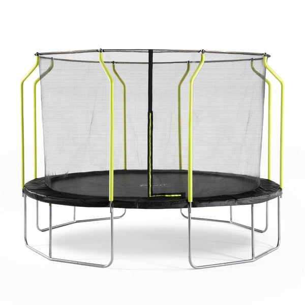 Plum Wave Springsafe Trampoline & Enclosure 12ft | Large Outdoor Family Trampoline with Safety Net & Padded Springs | Black/Green – Model 30248