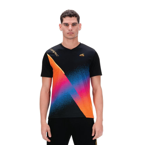 Hundred HBTS-5M265 V-Neck Badminton T-Shirt – Men Lightweight Quick Dry Sports Tee for Badminton, Training & Fitness