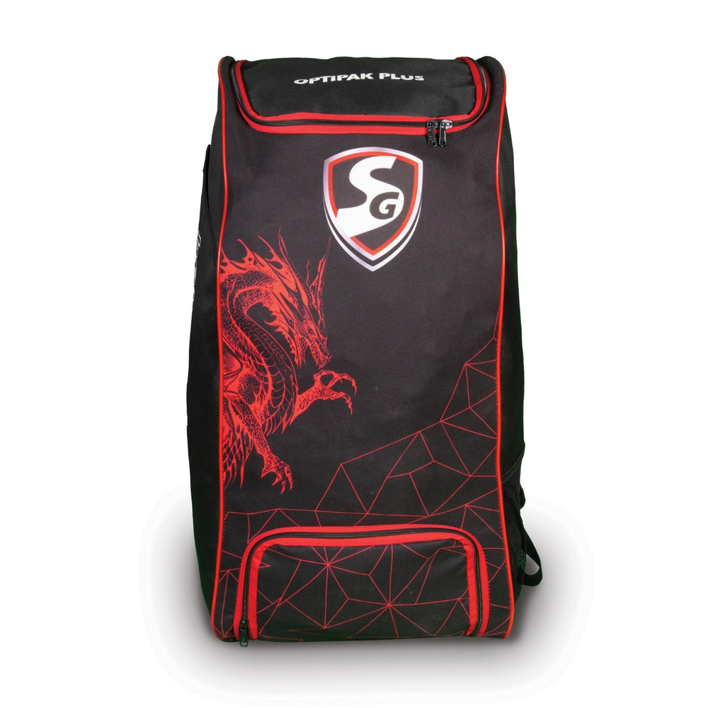 SG Dragon Ace Duffle Cricket Kitbag Large | Spacious Cricket Gear Bag with Shoe Compartment | Durable Sports Kit Bag – Black/Red