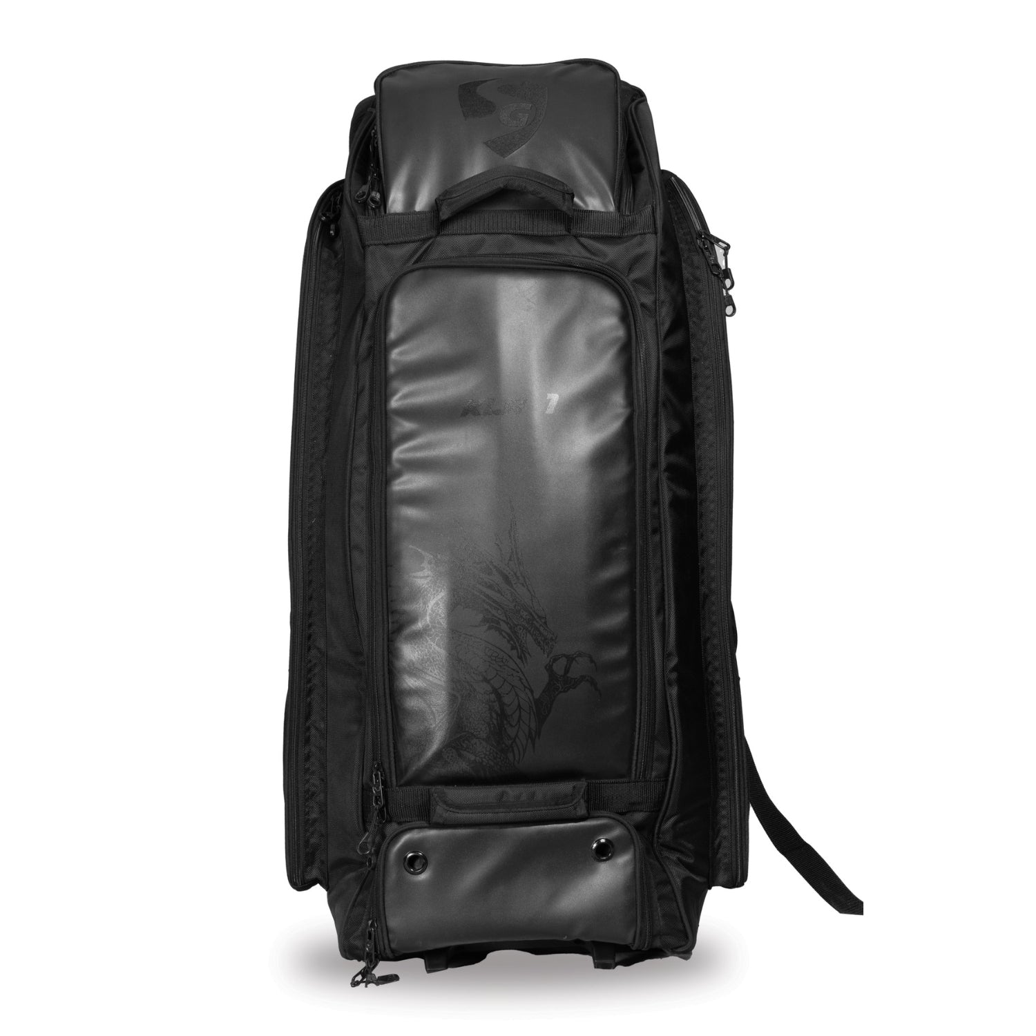 SG KLR Wheelie Duffle Cricket Kit Bag Large | Rolling Cricket Gear Bag with Wheels & Pull Handle | Spacious Sports Kit Bag – Black - Best Price online Prokicksports.com