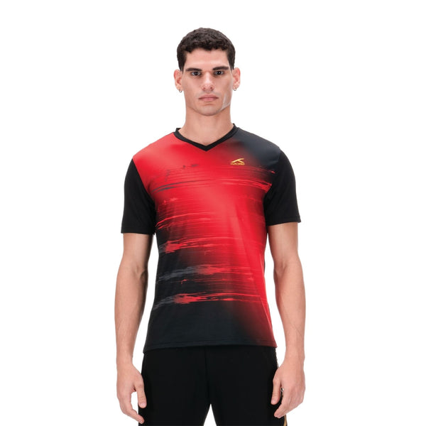 Hundred HBTS-5M267 V-Neck Badminton T-Shirt – Men Quick Dry Lightweight Sports Tee for Badminton, Gym & Training