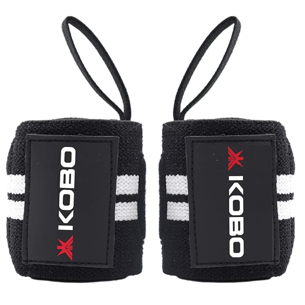 Kobo WTA04 Wrist Support - Black/White | Adjustable Compression for Pain Relief & Stability
