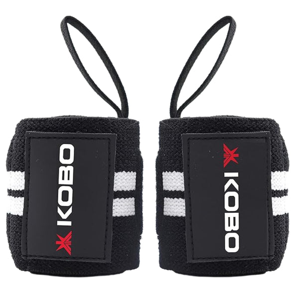Kobo WTA04 Wrist Support - Black/White | Adjustable Compression for Pain Relief & Stability