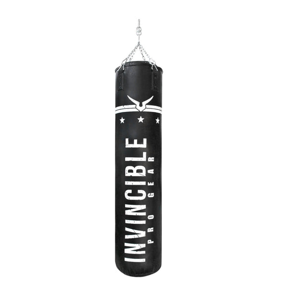 Invincible Pro Gear Boxing Bag 6 Feet (60 Kg) | Extra Heavy Duty Punching Bag for Power Training | Professional Gym Bag – Black