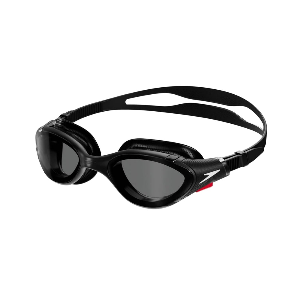 Speedo Biofuse 2.0 Swimming Goggles – Adult | Anti-Fog UV Protection Lenses with Biofuse Comfort Technology, Super Soft Seals & Push Button Adjustable Strap - Black/Smoke