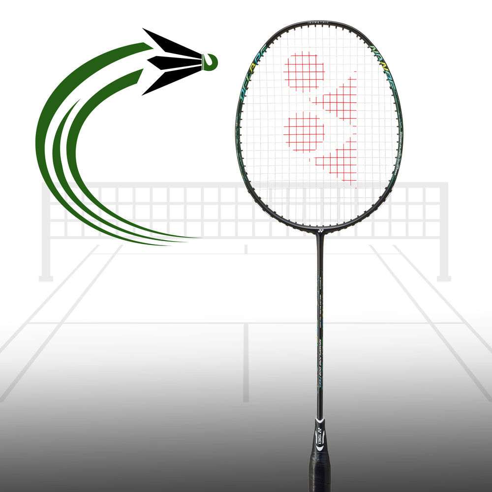 Yonex Nanoflare 002 Feel Strung Badminton Racquet – 4U4 (Black/Green) | Head-Light Speed with Flexible Shaft & ISOMETRIC Frame
