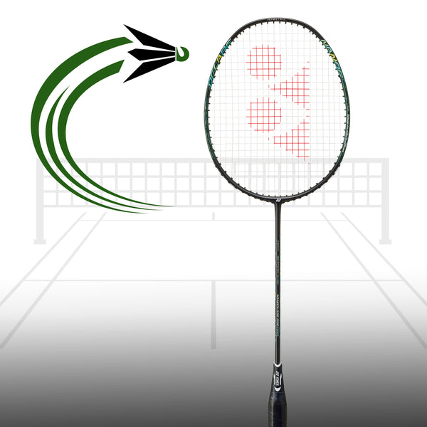 Yonex Nanoflare 002 Feel Strung Badminton Racquet – 4U4 (Black/Green) | Head-Light Speed with Flexible Shaft & ISOMETRIC Frame