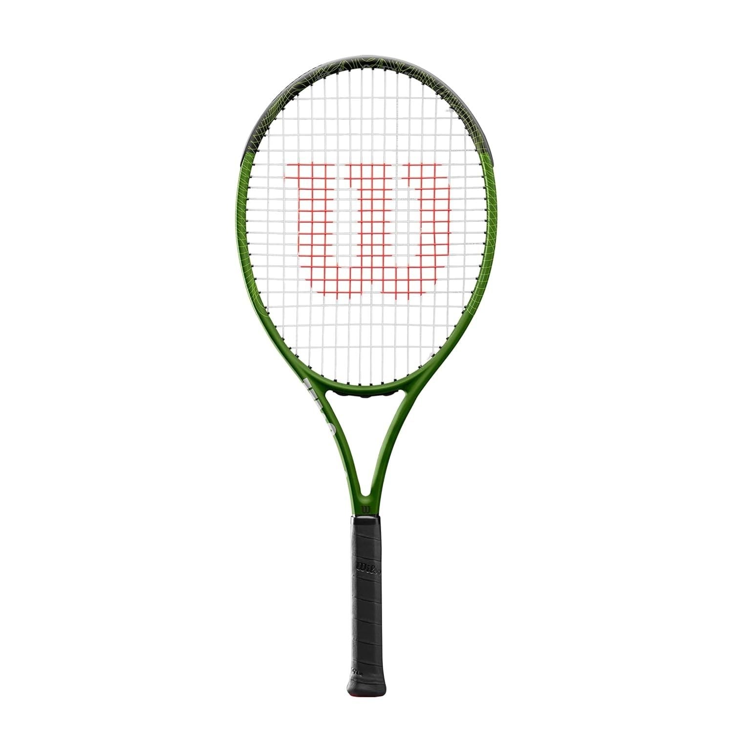 Wilson WR125210U Blade Feel Comp Junior Strung Tennis Racquet, Green – 26 inch, 100 sq.in Head, 250g, 16x19, Fused Composite | For Ages 9–12 - Best Price online Prokicksports.com