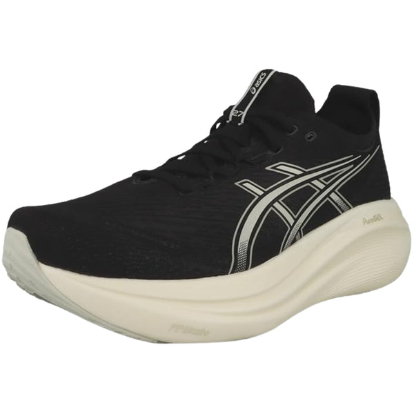 ASICS GEL-NIMBUS 27 Running Shoes for Men | Maximum Cushioning | PureGEL Technology | Black/Lake Grey | Plush Comfort for Long Runs