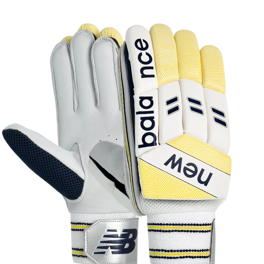 New Balance Burn 5i Right Hand Batting Gloves – Men’s | PU Finger Roll Protection with Sheep Leather Palm, Crosslink Foam Padding & Ventilated Gusset for Comfort & Grip