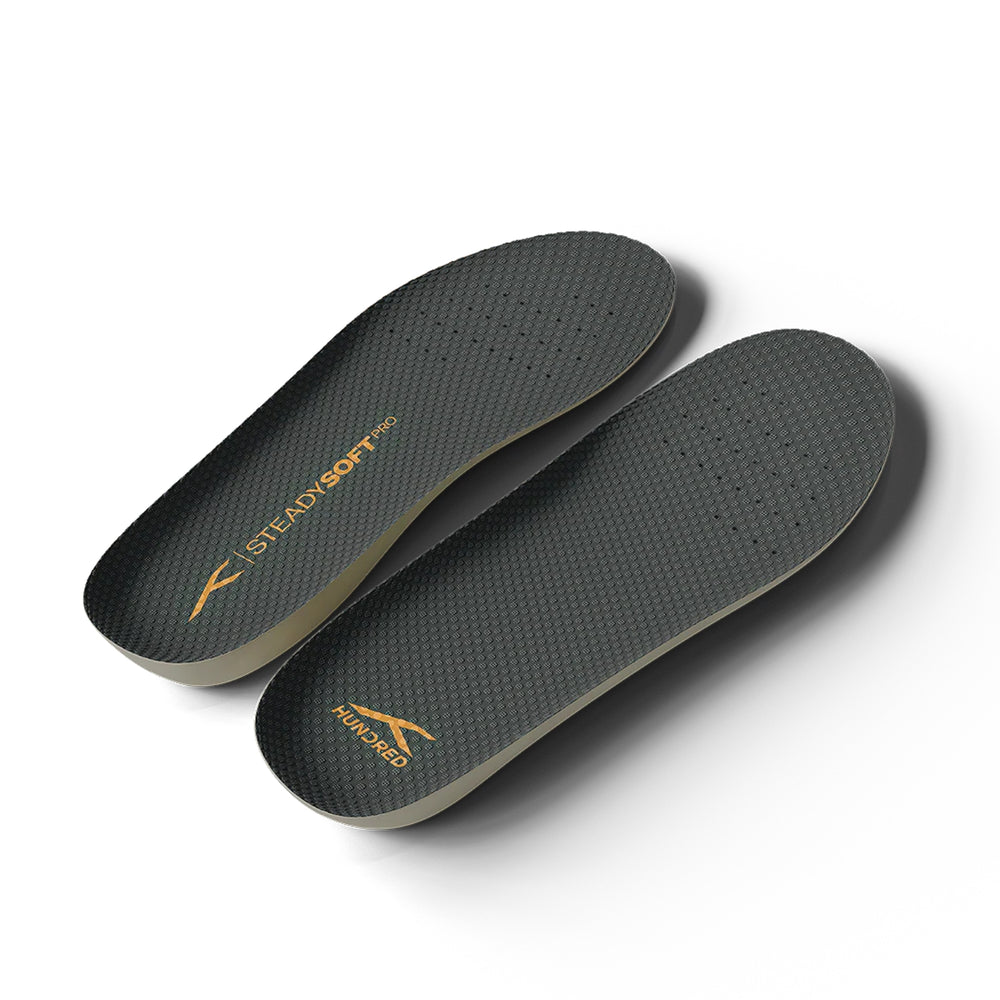 HUNDRED Steady Soft Pro Insoles, Dark Grey | Anti-Slip Cushioned Sports Insole with Comfort & Odour Control - Best Price online Prokicksports.com