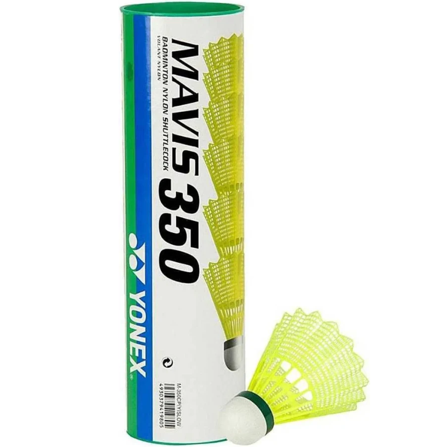 Yonex MAVIS 350EX Green Cap Nylon Shuttlecock - 1 Can